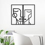 Wallity Woman Face Escultura de Pared en Negro